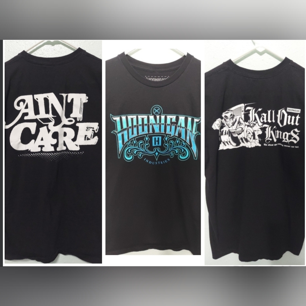 Lot of 3 Hoonigan medium shirts black